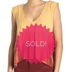 Free People Paradise Tee, brown/sunset tie dye